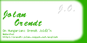 jolan orendt business card
